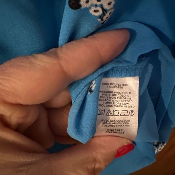 Loft Outlet Blue Tank Top White Flowers Size Medium - Picture 4 of 5